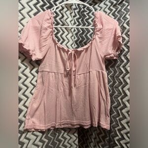 Brand new Light Pink Women's Peasant Tie-Front Top